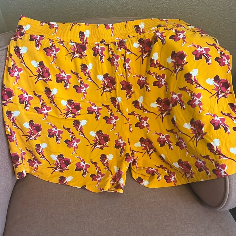 Yellow and Pink Flowered Lane Bryant Shorts